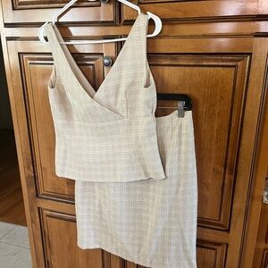 Elegant Tan Skirt Set